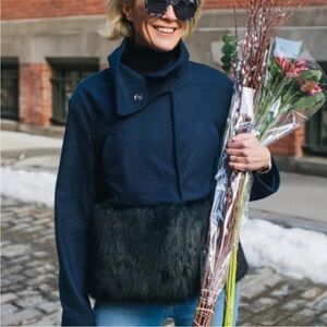 Elegant Navy Women's Bag. Good condition, minor pilling that could be removed.